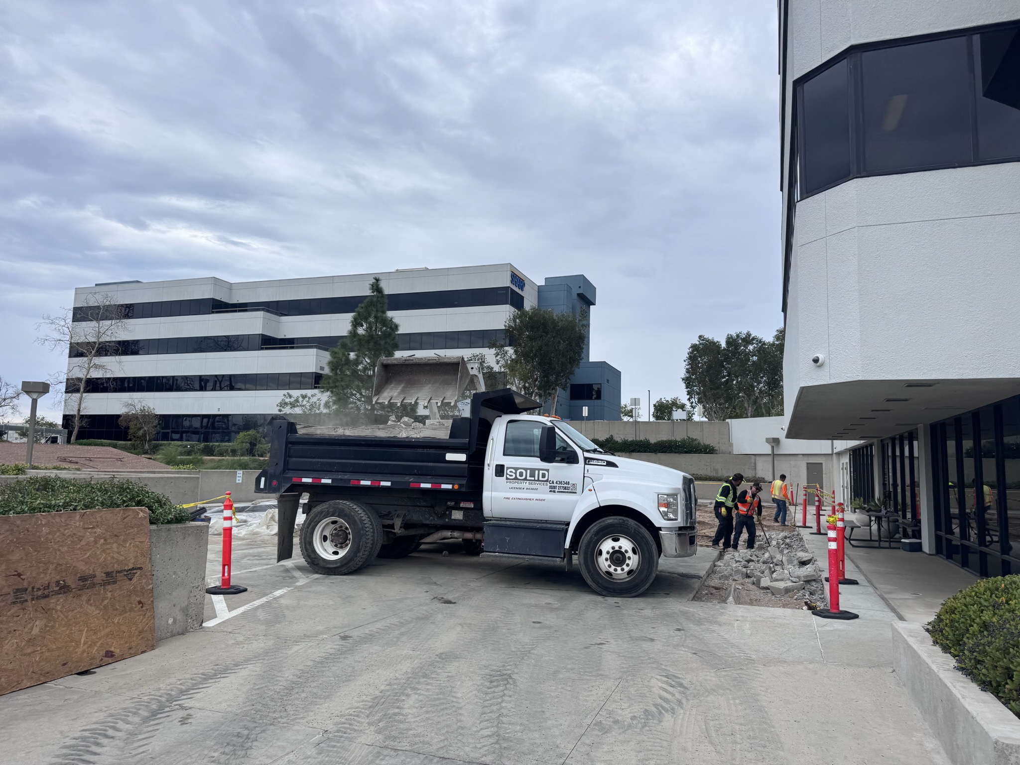 SOLID asphalt and concrete work