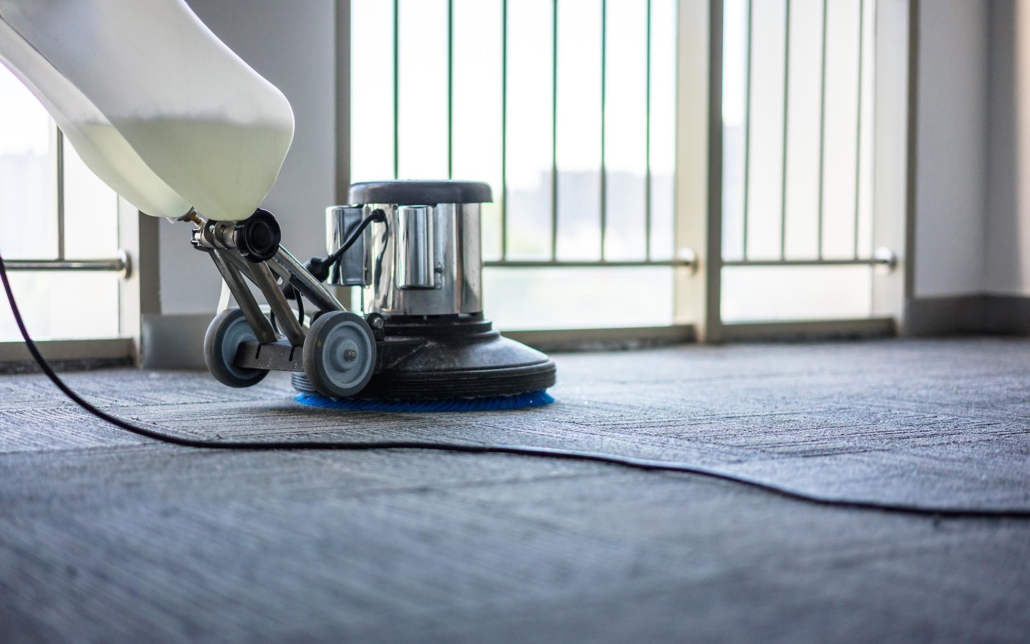 Floor view of a carpet cleaning machine